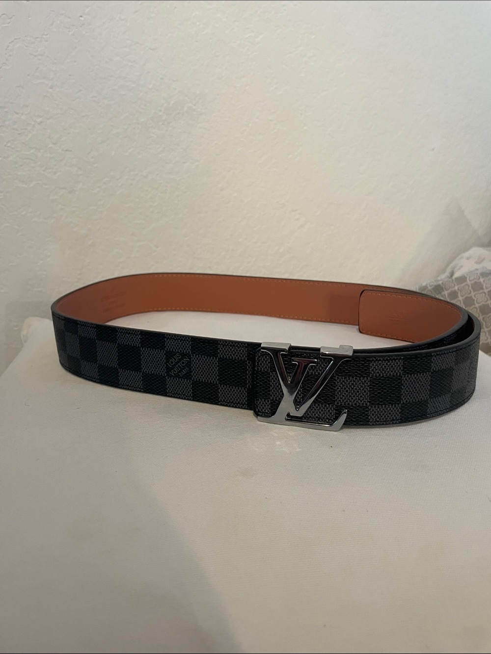 Louis Vuitton Damier Graphite Men's Belt - Black/Tan